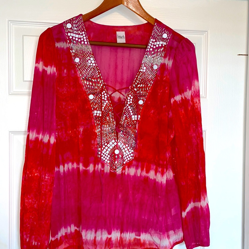 Inc Beach embellished Long sleeve top